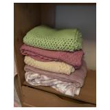 2 fleece blankets & 3 afghans  bedroom 3
