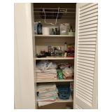 bath mat, towels, scrubber, perfumes, curling