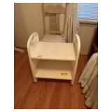 plastic shelf on wheels 2 shelves 22.5'x15.5'x27'