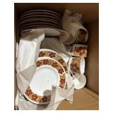 8 pc setting  of GIBSON dishes dinner plates, brea