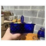 WESTMORELAND  colbalt blue salt basket