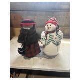 Mr. and Mrs snowman 18' tall ready to party