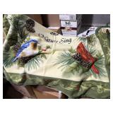 natures song fleece throw, bird themed, new