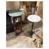 2 marble top side tables