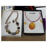 multi stone necklace, and necklace /earring set