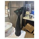 wood black cat statue 18' tall