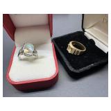 2 ladies sterling silver rings size 6