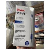 10 PENTEL blue ink pens