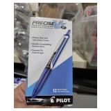 12 PILOT precision blue ink pens