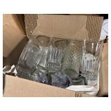 13  clear drinking glasses 3 different patterns