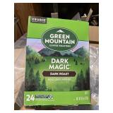 24 k cups, green mtn dark roast exp 7/27