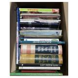 box of vintage and modern cook books