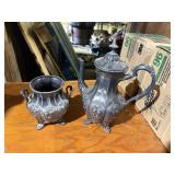 silver plated 1009/5 teapot and footed bowl