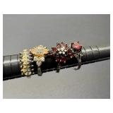 4 sterling silver rings size 6,  (14.2 grams)