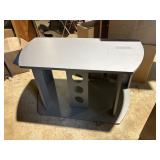 Wood TV Stand with glass shelf & storage cabinet
