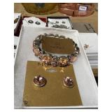 MONET bracelet and earring set , stretchy bracelet