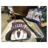 bear heavy woven throw, snowman fleece throw