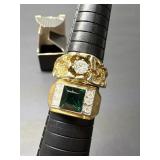2 mens 14K gold plated  rings size 10 wgt 19.18