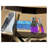 hand held stapler, 2 pk paper clips, 6 paint
