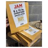 5 packs 50 ct 9x12 Open End Envelopes Gum closure