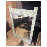 marble look framed mirror 28.5' x 44'