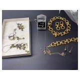costume jewelry, chain necklace,earring & bracelet