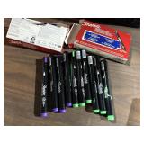 10 sharpie art markers - green & purple