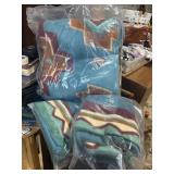 cheyenne fleece king size coverlet, 2 shams