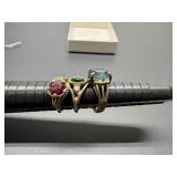 3 costume jewelry rings size 5.5 to 6