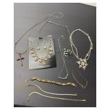costume jewelry 5 necklaces, 4 bracelets