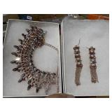 COPPER AND STONE necklace and earrings