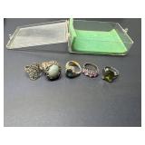 5 ladies rings all .925 sterling silver size 6.5/7