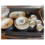 christmas dish set holiday hostess, 4 pc setting