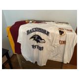 2 washington redskins l/xl tshirt, 1 baltimore