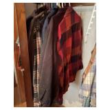 1/2 closet of mens large/xl flannel, long sleeve