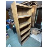 wood book shelf 5 shelves, 28'x12' x 6ft tall
