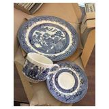 CHURCHILL england BLUE WILLOW 3 pc set