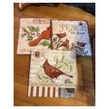 3 NEW stretch canvas christmas cardinals 14'x14'