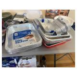 lot of aluminum foil pans, loaf up to 9'x13'