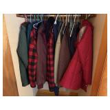closet of winter jackets,sweatshirts size L to 2xl
