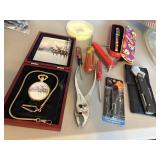 small tools, knives & pocket watch