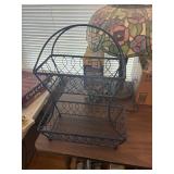black metal caddy shelf  14' x 7' x 18.5' tall