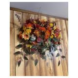 plastic wall scone large with fall faux flower