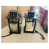 2 hanging lanterns black with chains 6' x 12' tall