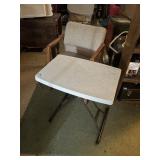 portable table various heights, 24'x 15', chair