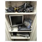 contents of cabinet magnavox tv, sony dvd player