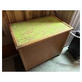 large wood chest on wheels, 34'x20'x 28' high