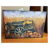 NEW stretch canvas pumpkin wagon scene