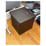leather like storage ottoman black living room