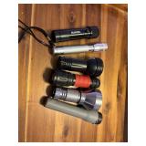 6 flashlights all metal cases